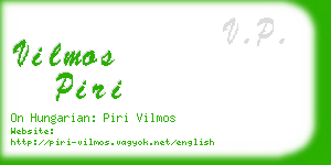 vilmos piri business card